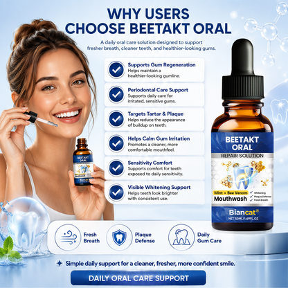 (NEW) Biancat® BeeTakt Oral Repair Solution 🦷 — Bee Venom🐝–Inspired Mouthwash for Gumline Care, Plaque Defense & Fresher Breath