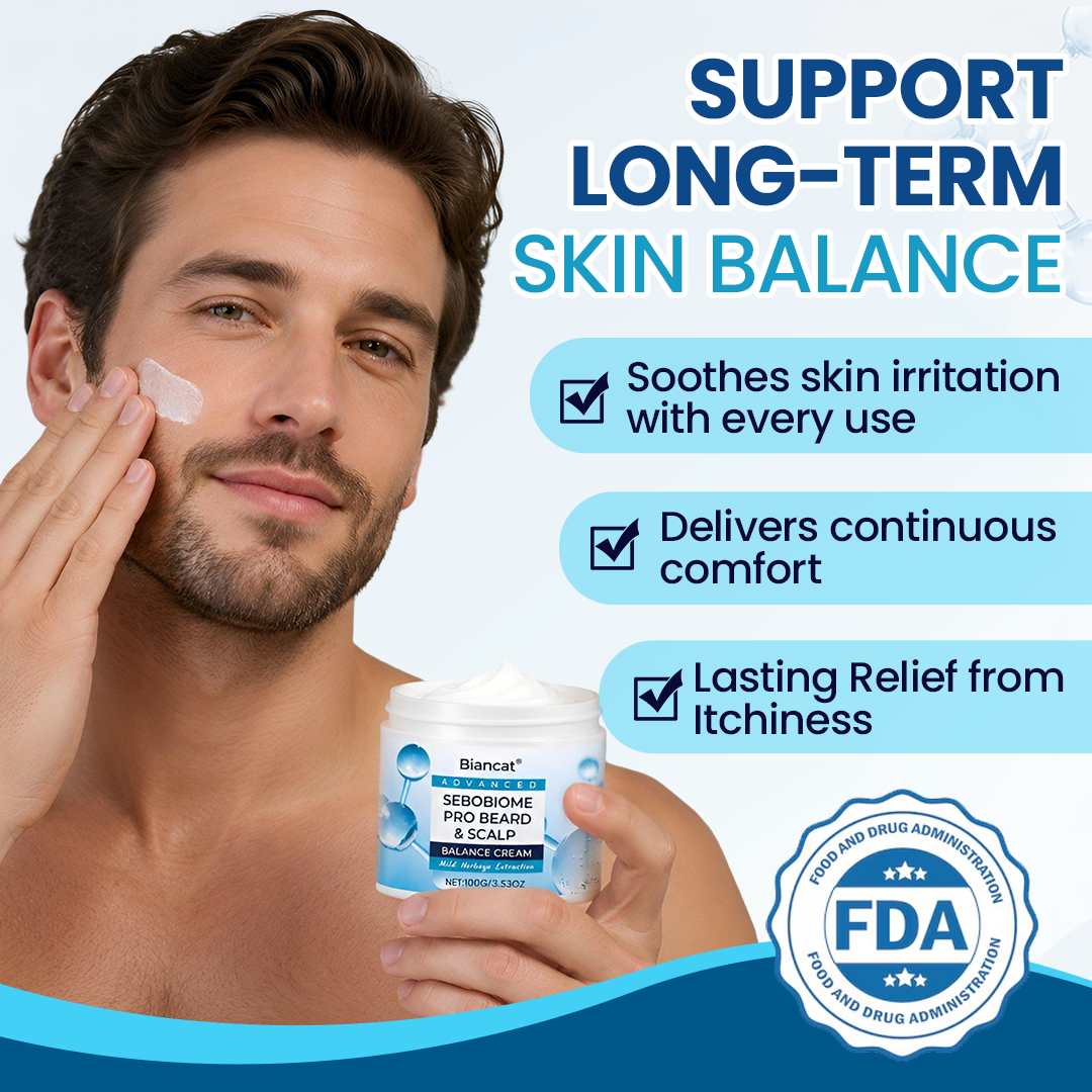 🔥 FLAKE-FREE SKIN IN 7 DAYS Biancat® SeboBiome Pro Beard & Scalp Cream 🌱 Reduces Itch & Flakes — No Greasy Residue!🔥