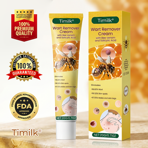 Timilk® Wart Remover Cream with Bee Venom and Salicylic Acid – Skin Tag Removal & Skin Repair Formula for Face and Body🔥（A）