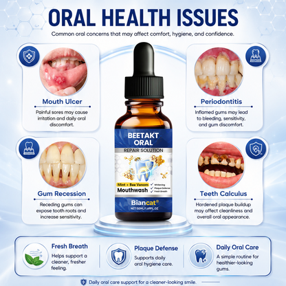 (NEW) Biancat® BeeTakt Oral Repair Solution 🦷 — Bee Venom🐝–Inspired Mouthwash for Gumline Care, Plaque Defense & Fresher Breath