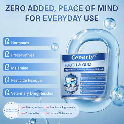 (NEW)Ceoerty® Tooth & Gum Repair Fast-Dissolving Microneedle Patch✨ (𝟓-𝐢𝐧-𝟏 💎 𝐑𝐞𝐛𝐮𝐢𝐥𝐝 𝐄𝐧𝐚𝐦𝐞𝐥 & 𝐃𝐞𝐧𝐭𝐢𝐧 • 𝐒𝐭𝐫𝐞𝐧𝐠𝐭𝐡𝐞𝐧 𝐆𝐮𝐦𝐬 • 𝐄𝐫𝐚𝐝𝐢𝐜𝐚𝐭𝐞 𝐓𝐚𝐫𝐭𝐚𝐫 & 𝐎𝐝𝐨𝐫 • 𝐖𝐡𝐢𝐭𝐞𝐧𝐢𝐧𝐠 • 𝐒𝐭𝐨𝐩 𝐓𝐨𝐨𝐭𝐡 𝐒𝐞𝐧𝐬𝐢𝐭𝐢𝐯𝐢𝐭𝐲)🔥🔥
