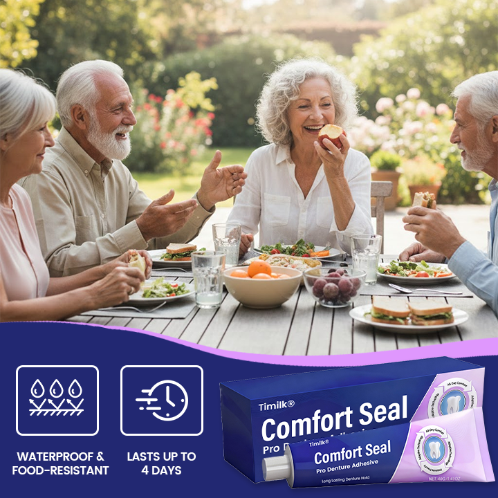 LIMITED SPECIAL OFFER 🔥 Timilk® Comfort Seal Pro Denture Adhesive🦷💜FDA Certified (Clinically Proven 96-   Hour Lock Hold for   Secure, Comfortable &   Zinc-Free Denture Fit)