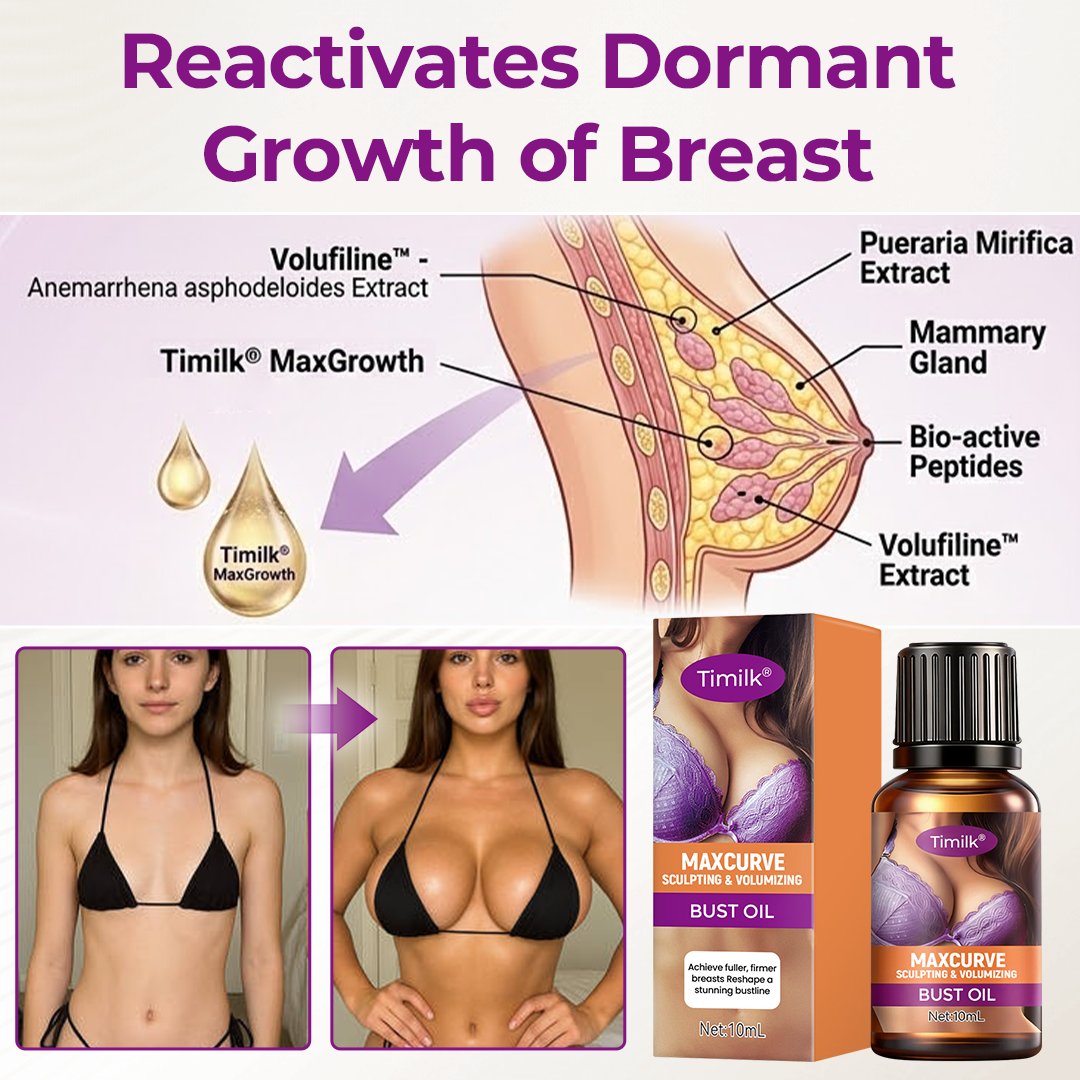 (NEW)Timilk® MaxCurve Sculpting & Volumizing Bust Oil 🌸 — Say Goodbye to Sagging & Flat Busts 💖, Get Fuller, Firmer Curves 📈, Non-Surgical ✅, Try It Now! 🔥（A）