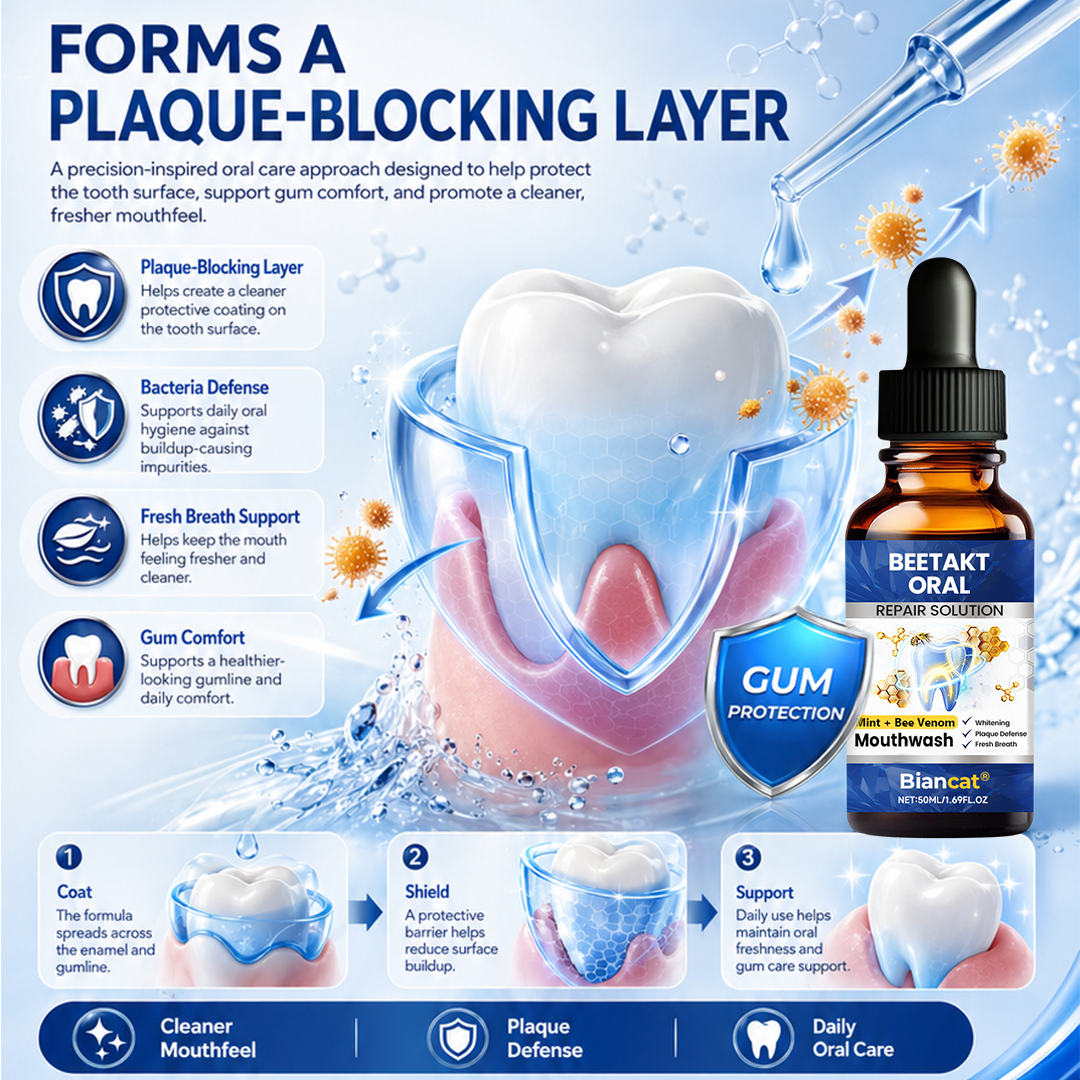 (NEW) Biancat® BeeTakt Oral Repair Solution 🦷 — Bee Venom🐝–Inspired Mouthwash for Gumline Care, Plaque Defense & Fresher Breath