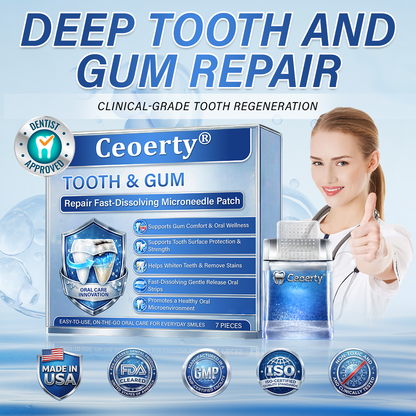 (NEW)Ceoerty® Tooth & Gum Repair Fast-Dissolving Microneedle Patch✨ (𝟓-𝐢𝐧-𝟏 💎 𝐑𝐞𝐛𝐮𝐢𝐥𝐝 𝐄𝐧𝐚𝐦𝐞𝐥 & 𝐃𝐞𝐧𝐭𝐢𝐧 • 𝐒𝐭𝐫𝐞𝐧𝐠𝐭𝐡𝐞𝐧 𝐆𝐮𝐦𝐬 • 𝐄𝐫𝐚𝐝𝐢𝐜𝐚𝐭𝐞 𝐓𝐚𝐫𝐭𝐚𝐫 & 𝐎𝐝𝐨𝐫 • 𝐖𝐡𝐢𝐭𝐞𝐧𝐢𝐧𝐠 • 𝐒𝐭𝐨𝐩 𝐓𝐨𝐨𝐭𝐡 𝐒𝐞𝐧𝐬𝐢𝐭𝐢𝐯𝐢𝐭𝐲)🔥🔥
