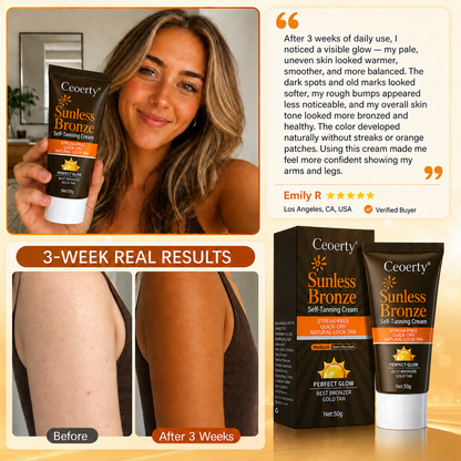 Ceoerty® Sunless Bronze Self-Tanning Cream🥕✨No-Sun Natural Bronze Glow with DHA + Beta-Carotene for Streak-Free, Non-Orange, Hydrating Tan & Smoother-Looking Uneven Skin🔥（A）
