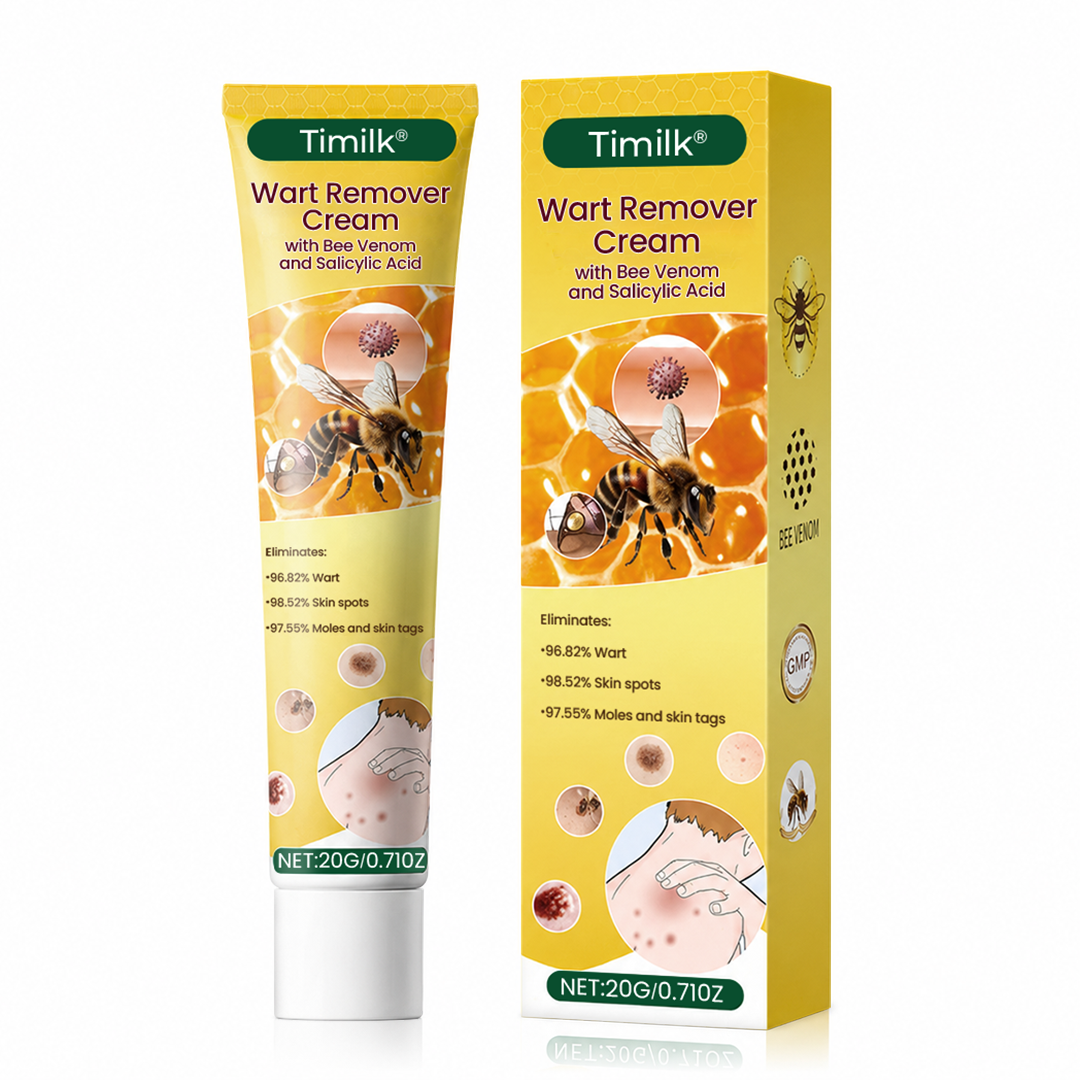 Timilk® Wart Remover Cream with Bee Venom and Salicylic Acid – Skin Tag Removal & Skin Repair Formula for Face and Body🔥（A）
